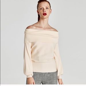 ZARA RIBBED OFF SHOULDER